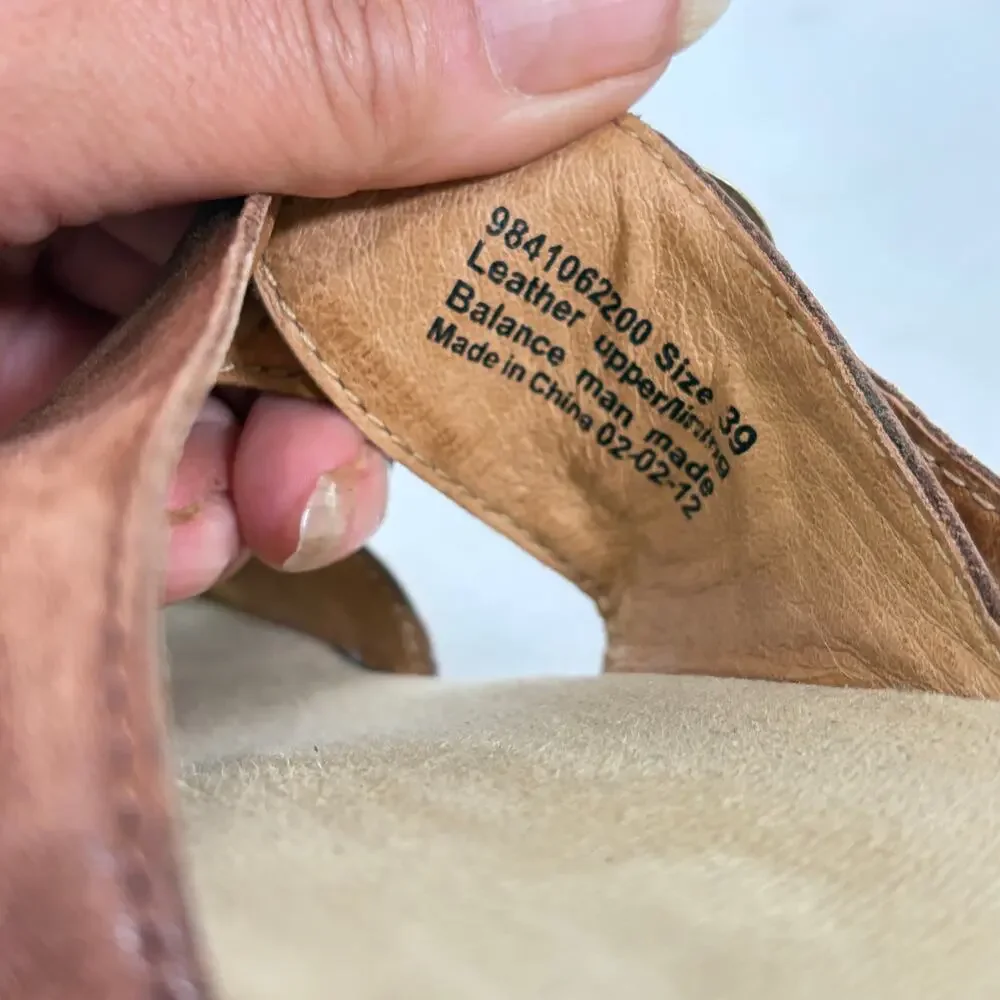 Dansko Sandals Womens EU 39 US 8.5-9 Brown Leather Slip On Cushioned Shoes